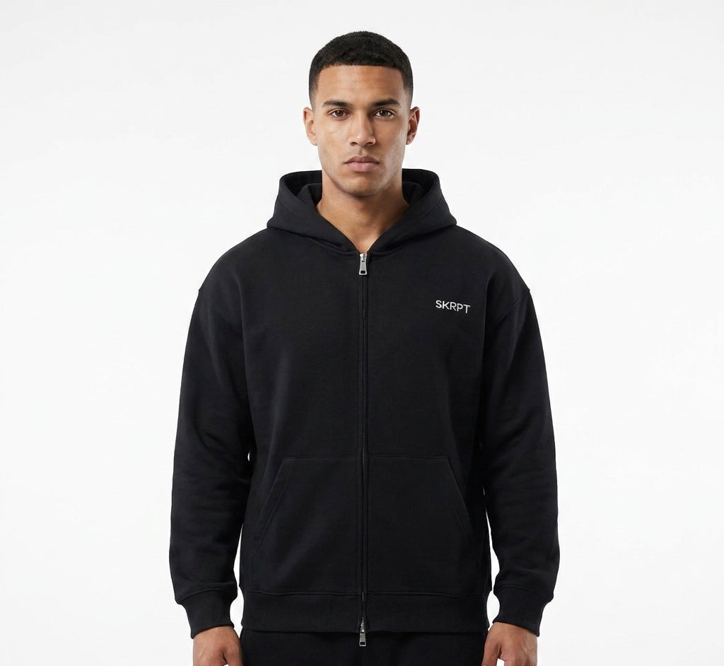 Zippered Japanese blossom hoodie